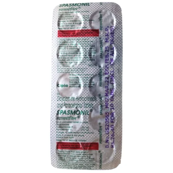Spasmonil 20 mg/325mg Tablet